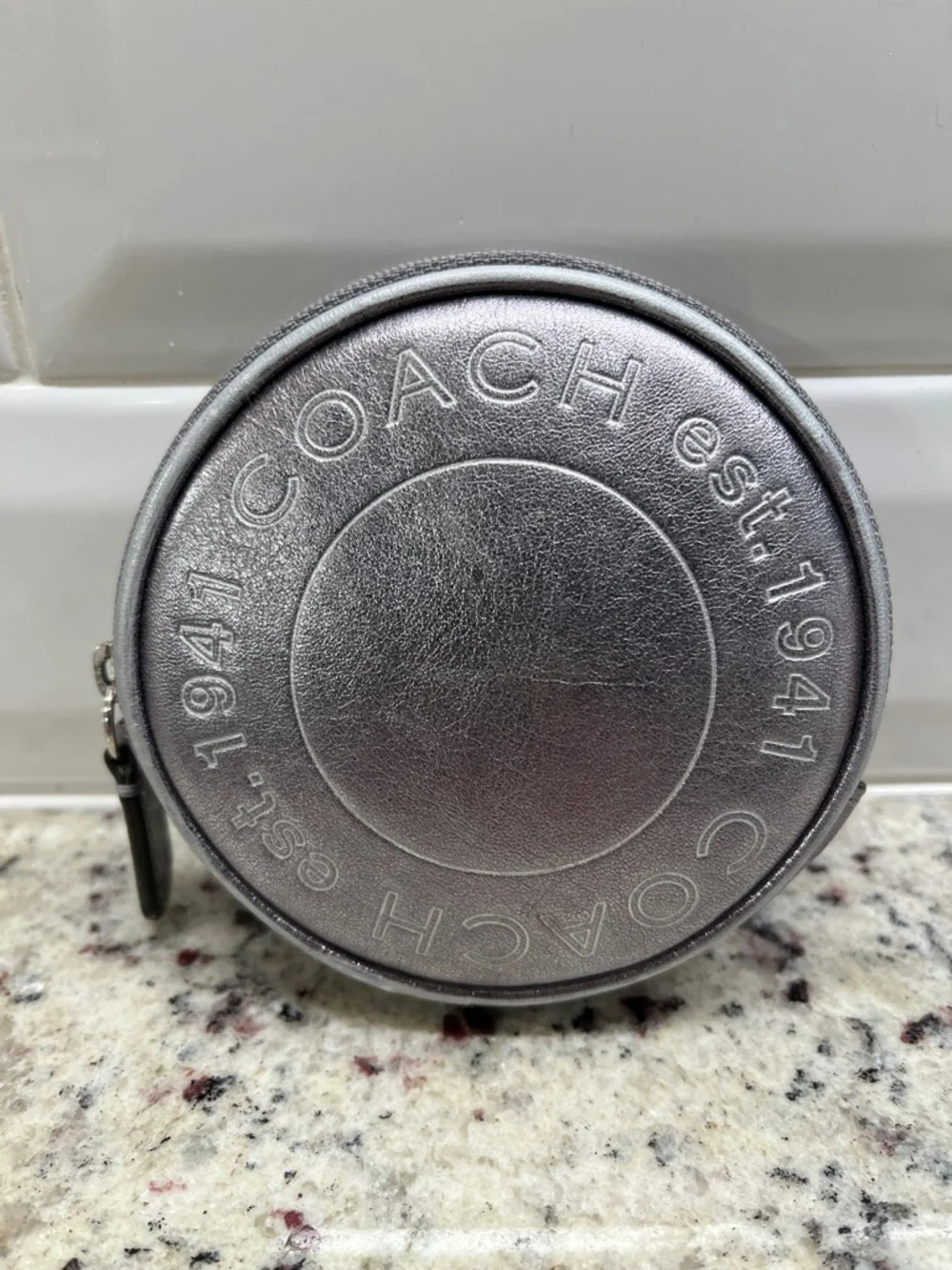 Coach 1941 Metallic Silver Coin Purse EUC - Picture 4 of 9